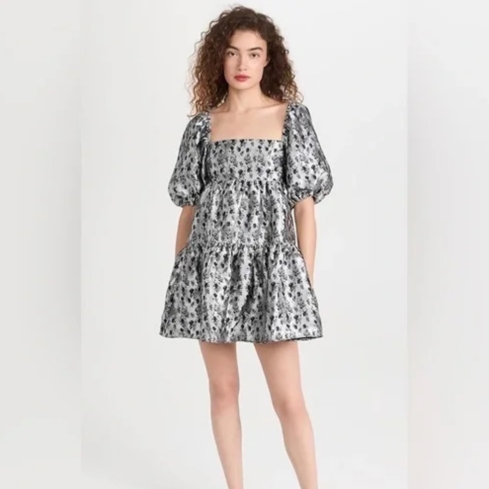 Amanda Uprichard Silver and Black Mini Dress